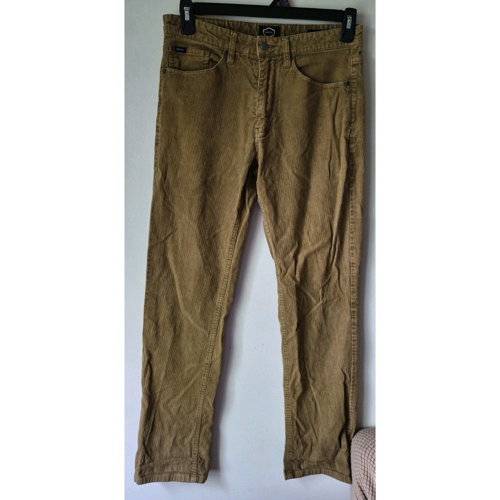 RVCA Men's 29 Daggers‎ Brown Corduroy Pants Distinctive Ridged Texture 5 Pocket